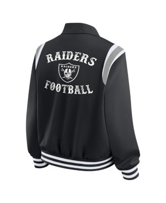 Women's Black Las Vegas Raiders Varsity Lightweight Full-Snap Jacket