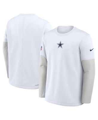 Nike - Men's White Dallas Cowboys Sideline Scripted to Win Performance Long Sleeve T-Shirt
