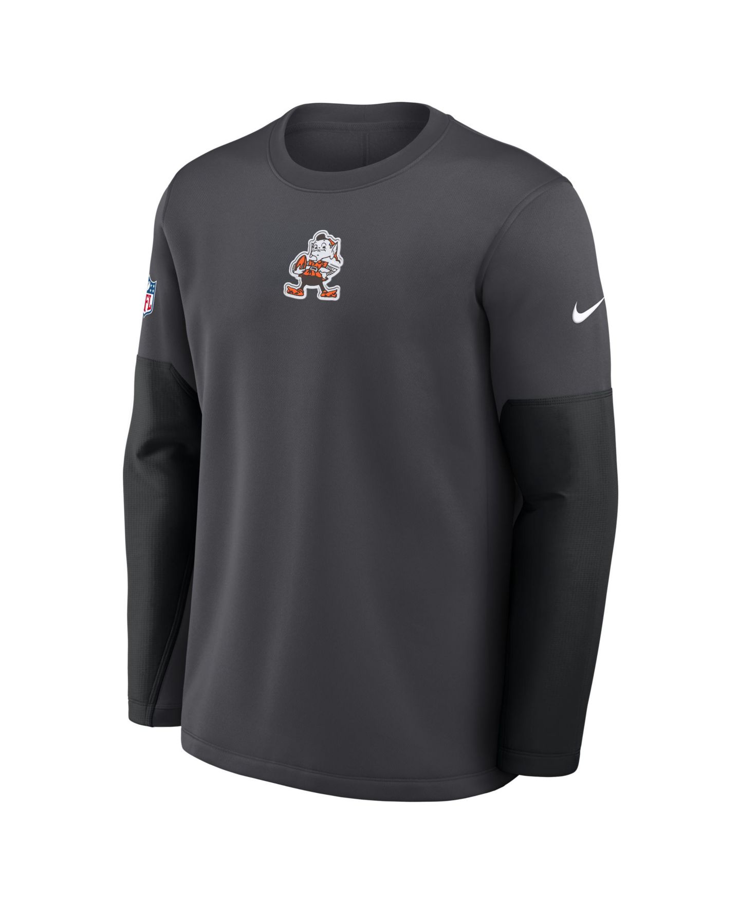 Мужская футболка Nike Anthracite Cleveland Browns Sideline Scripted to Win Performance Long Sleeve — фото 5