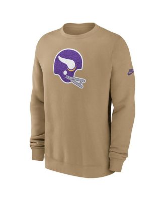 Men's Tan Minnesota Vikings Swing Pass Rewind Club Pullover Sweatshirt