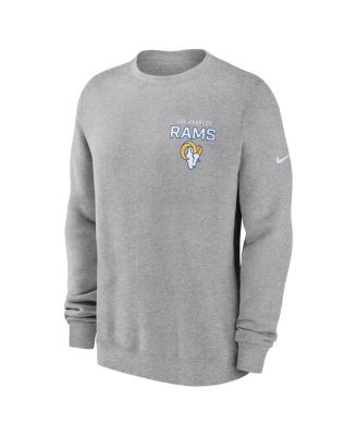 Men's Heather Gray Los Angeles Rams Primetime Club Fleece Pullover Sweatshirt