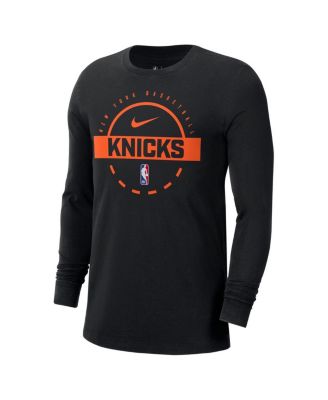 Men's Black New York Knicks Authentic Long Sleeve Practice T-Shirt