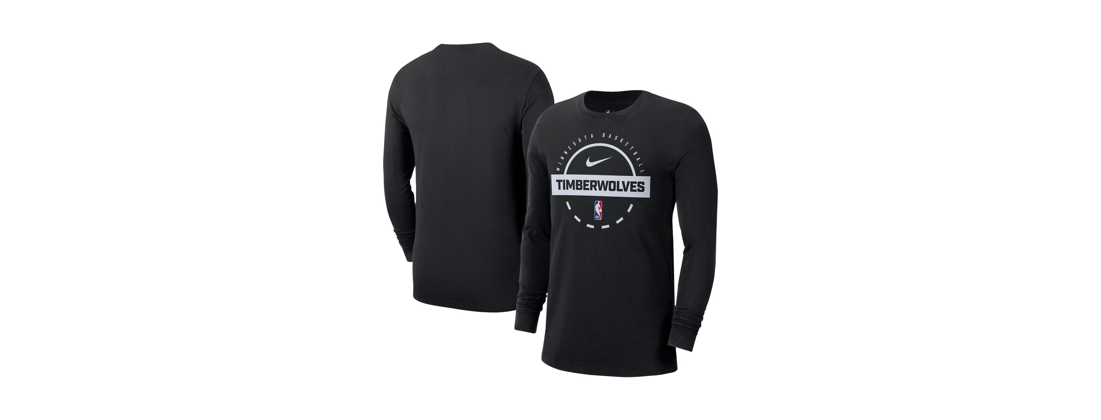 Nike Men's Black Minnesota Timberwolves Authentic Long Sleeve Practice T-Shirt