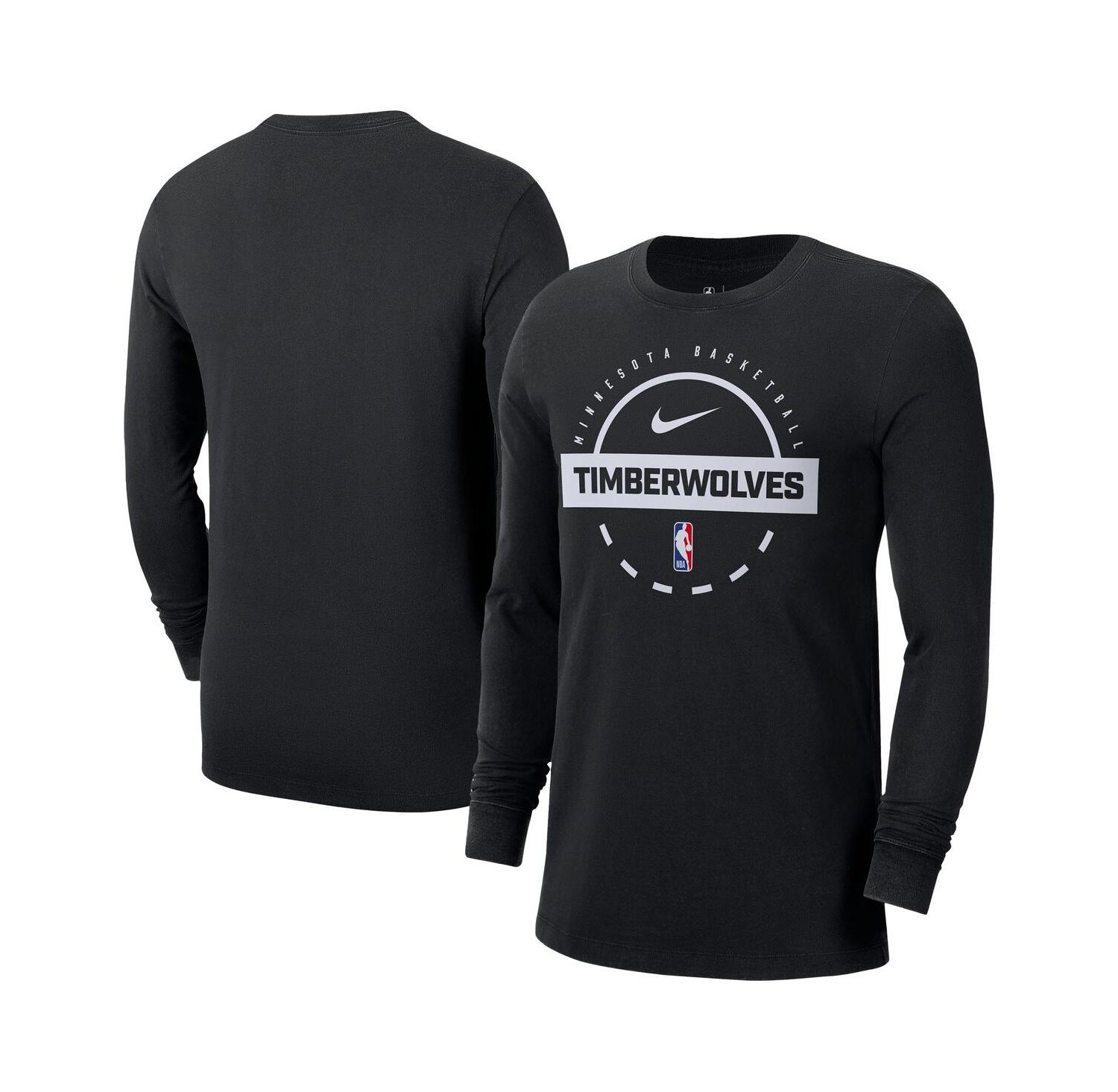 Men's Black Minnesota Timberwolves Authentic Long Sleeve Practice T-Shirt
