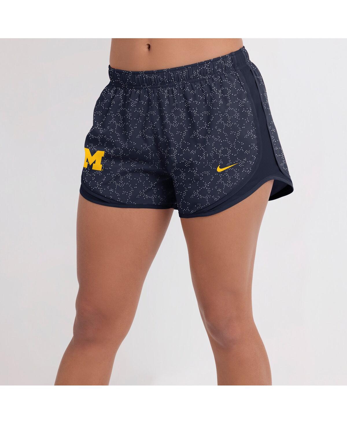 Nike Women's Navy Michigan Wolverines Tempo Pattern Dri-fit Shorts In Blue
