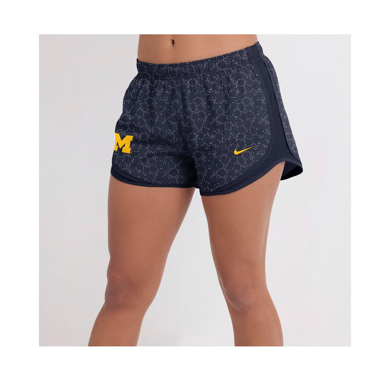 Women's Navy Michigan Wolverines Tempo Pattern Dri-FIT Shorts