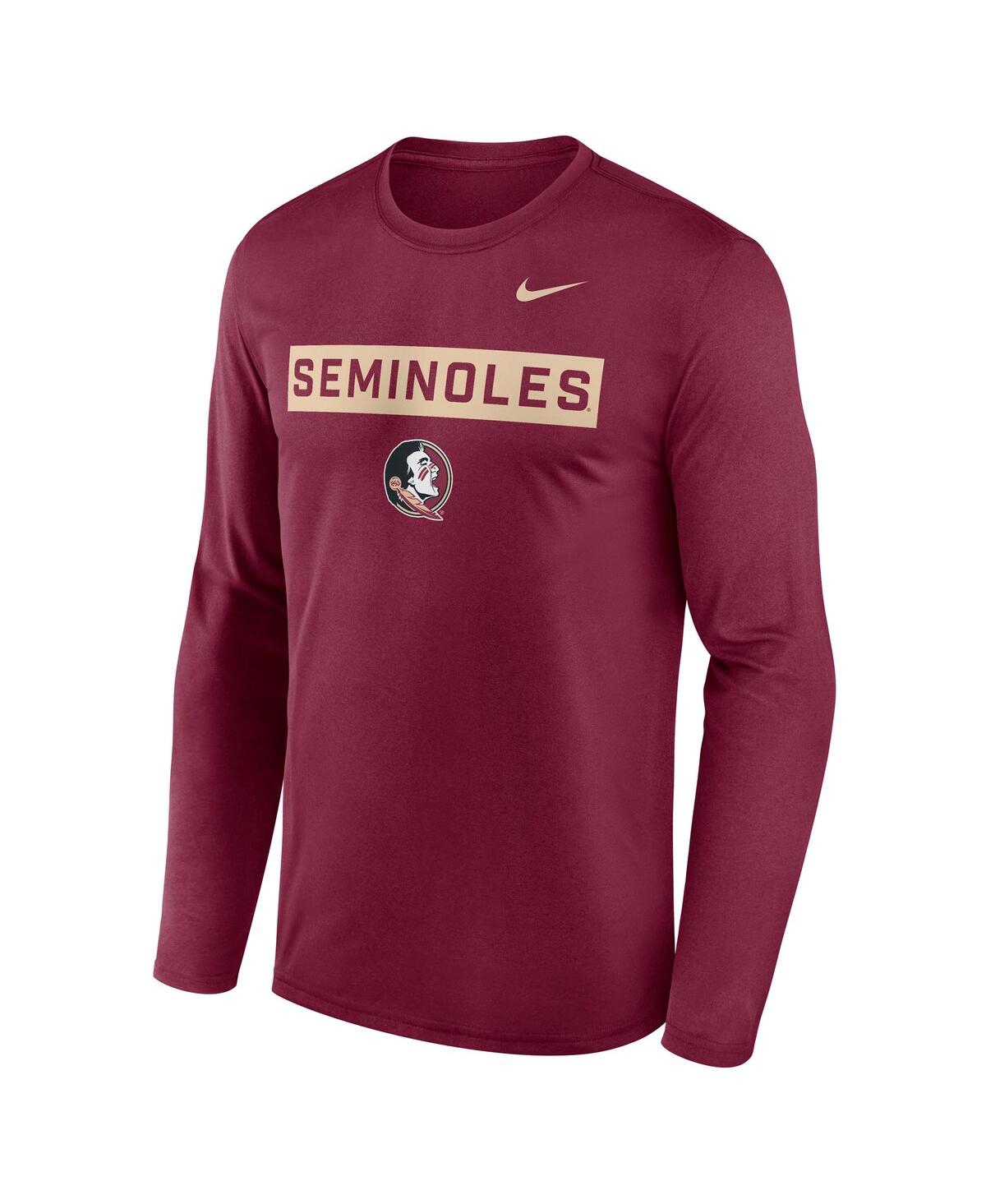 Nike Florida State Primetime Legend 2-hit  Men's Dri-fit College Long-sleeve T-shirt In Burgundy