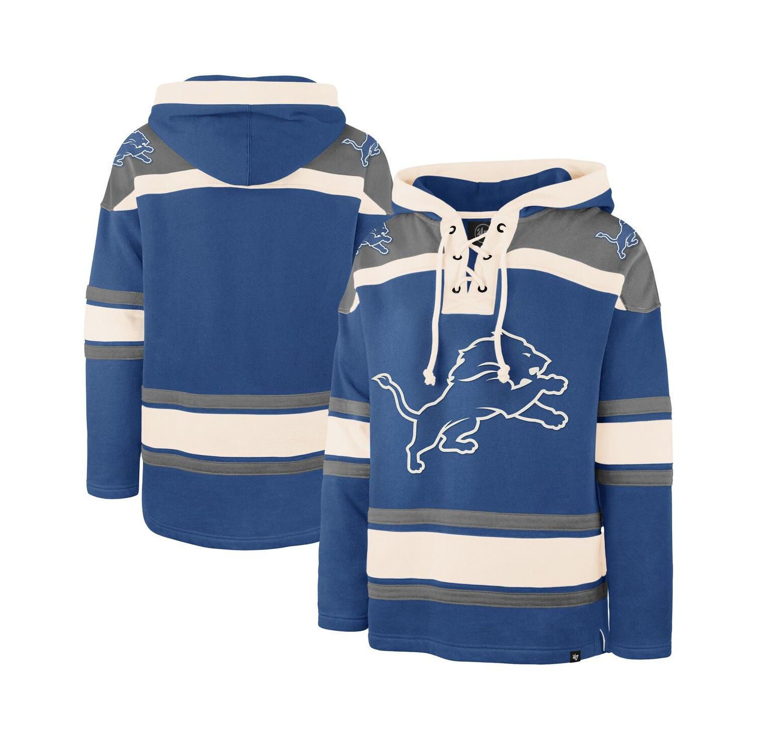Men's Blue Detroit Lions Superior Lacer Hoodie