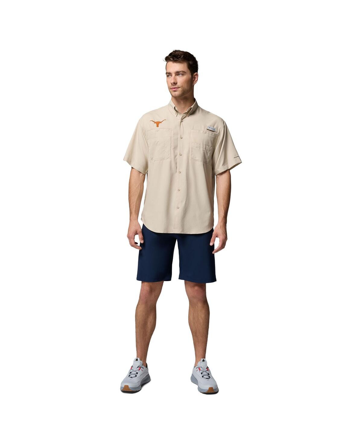 Columbia Men's Tan Texas Longhorns Tamiami Omni-shade Button-down Shirt In Brown