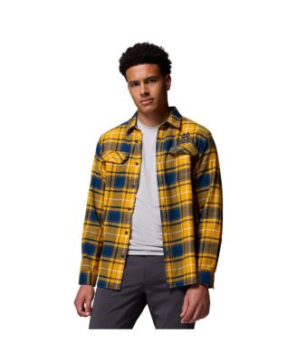 Men's Gold Notre Dame Fighting Irish Flare Gun Omni-Wick Flannel Long Sleeve Button-Up Shirt