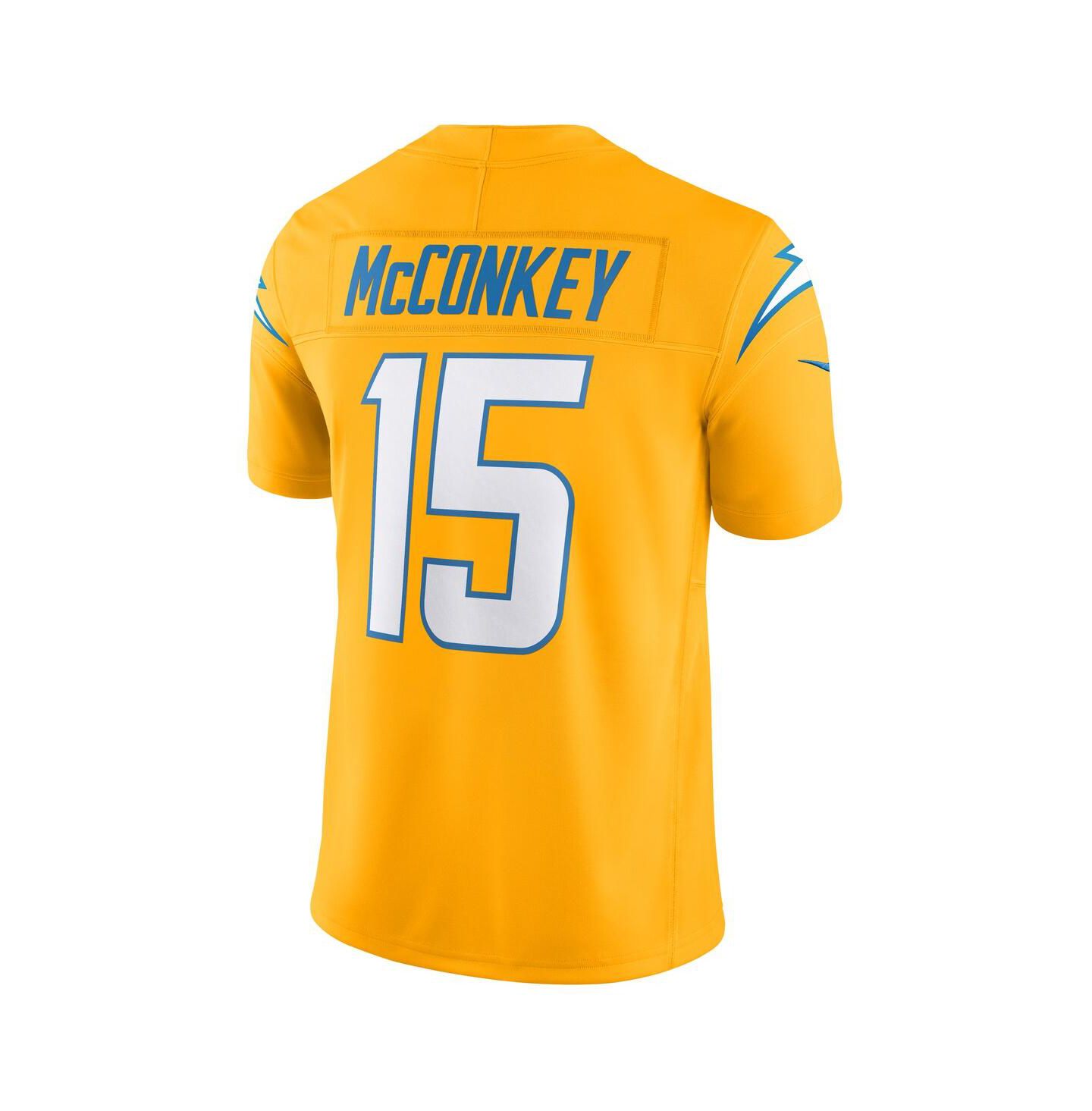 Мужской топ Nike Ladd McConkey Gold Los Angeles Chargers Alternate Charger Power Vapor F.U.S.E. Limited Jersey — фото 3