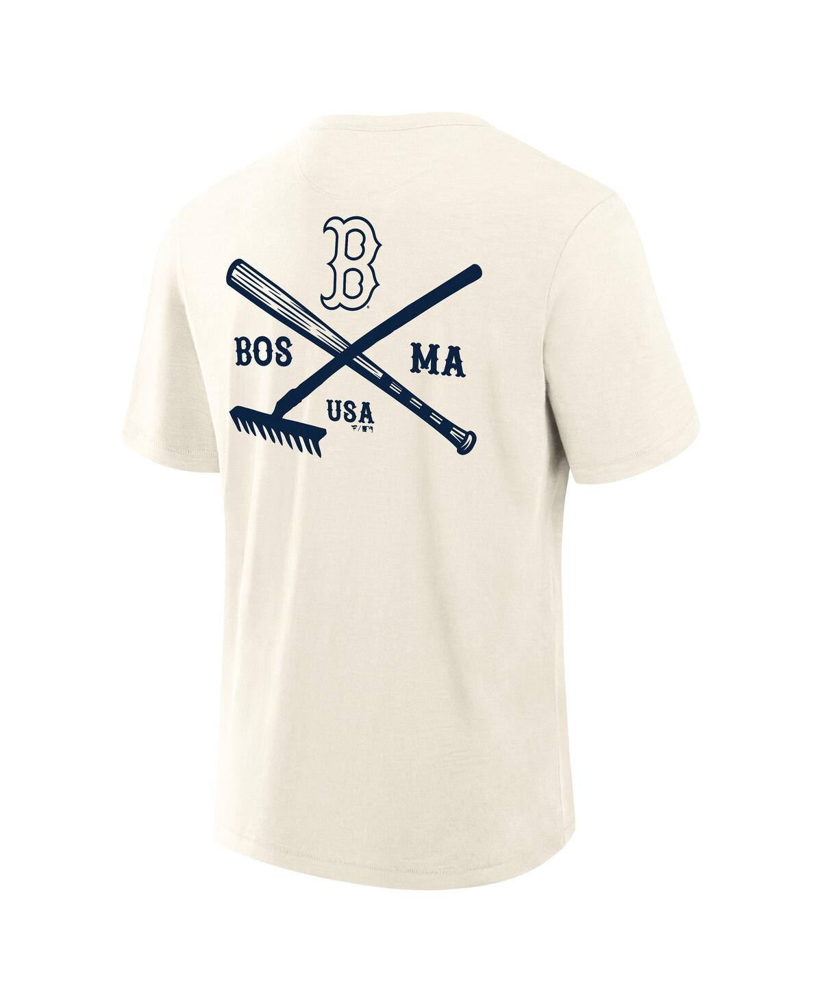 Fanatics Men's Cream Boston Red Sox Nostalgia Stadium Slub T-Shirt