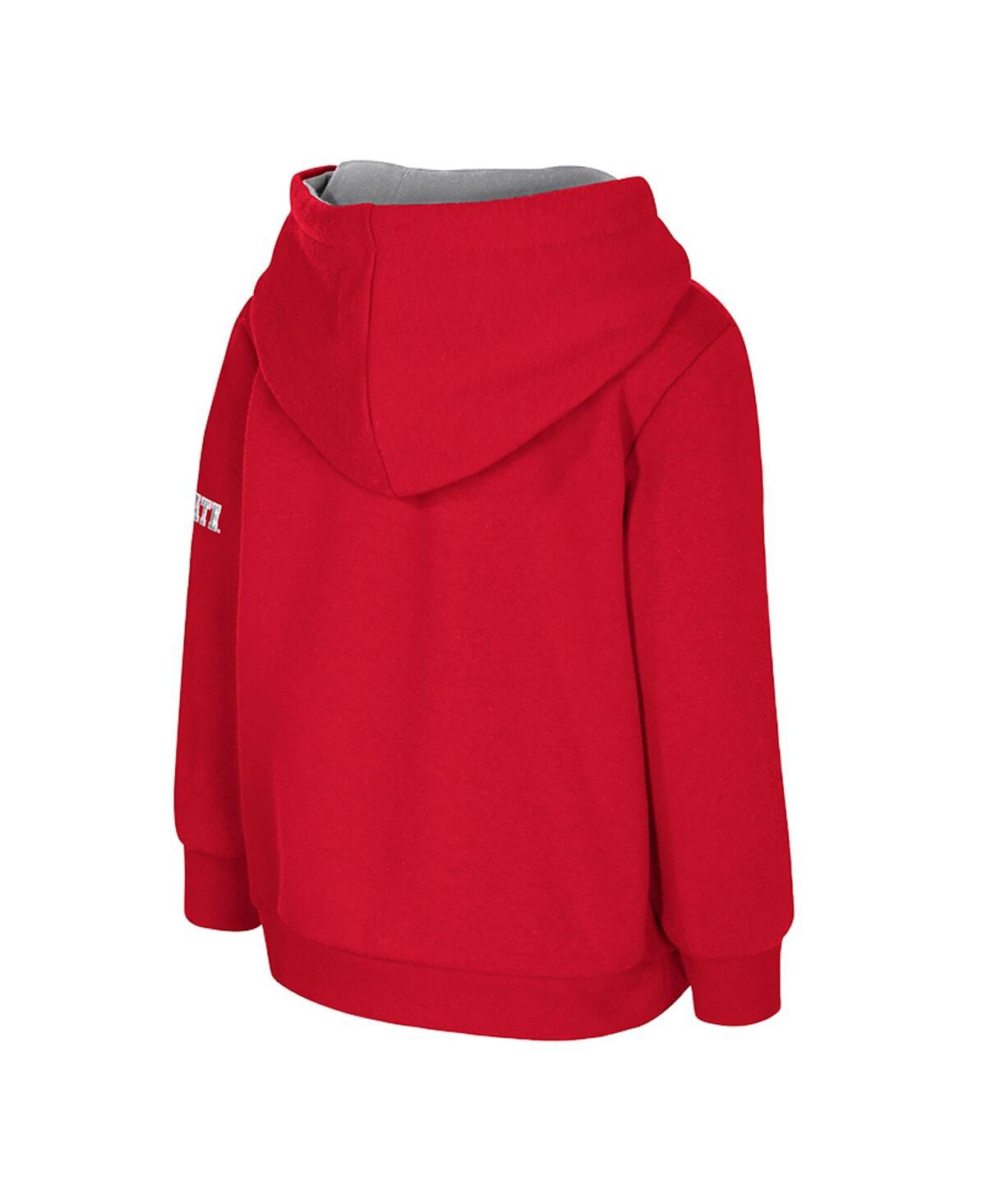 Colosseum Toddler Scarlet Ohio State Buckeyes Big Logo Volume Fleece Pullover Hoodie In Red
