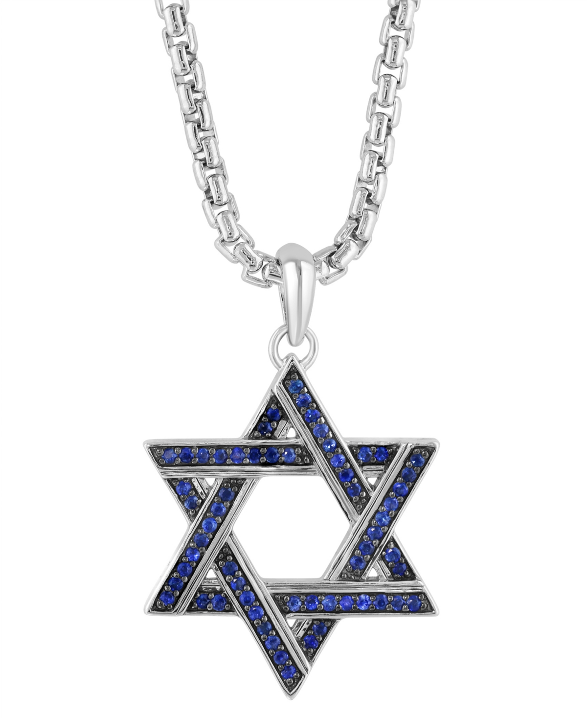 Effy Collection Blue Saphire Pendant Necklace (5/8 Ct. T.w.) In Sterling Silver In Metallic