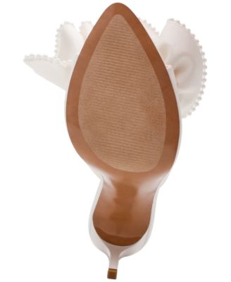 Women's Affinity-Pearl Ruffle High Heel Dress Mules