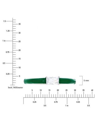 Macy’s Cubic Zirconia (0.5 ct. t.w.) and Enamel Ring in Sterling Silver