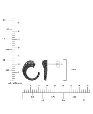 Black Spinel and Chrome Diopside Earrings (0.01 ct. t.w.) in Sterling Silver