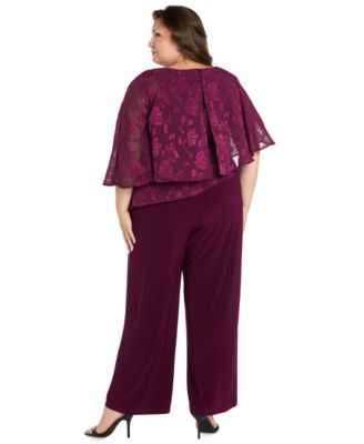 Plus Size Overlay Sleeveless Jumpsuit