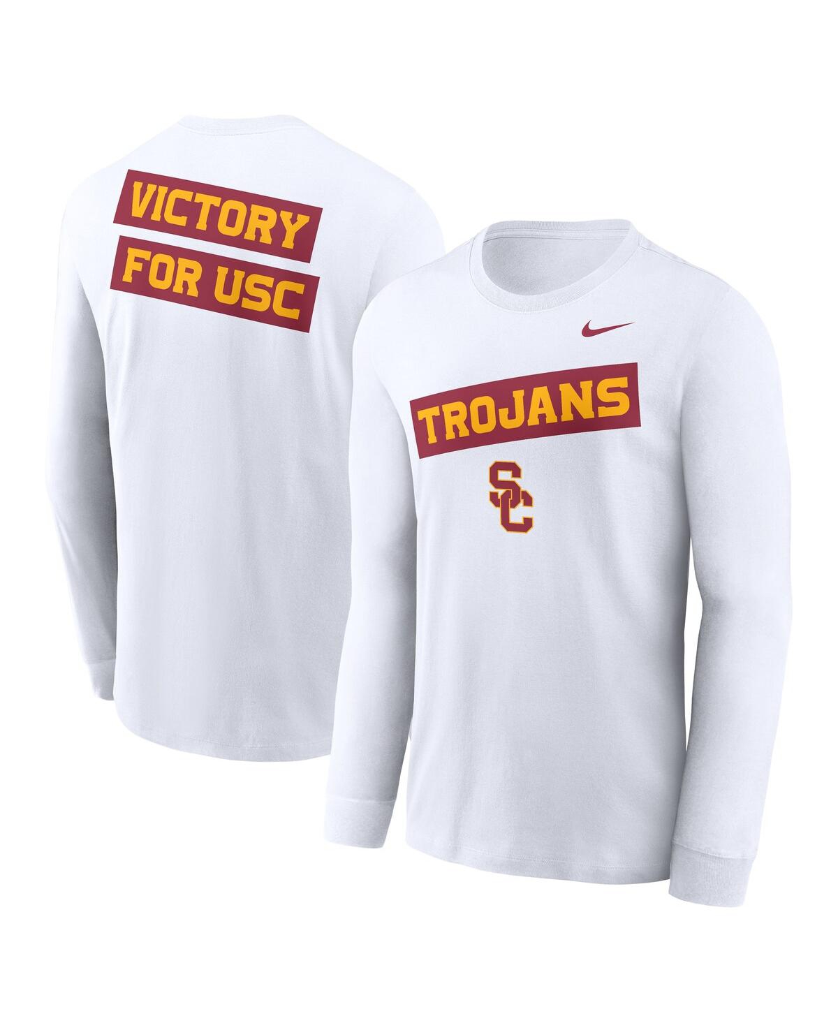 Nike Men's White Usc Trojans Two-Hit Classic Location Long Sleeve T-Shirt