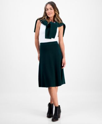 Style & Co - Petite Ribbed Sweater Skirt