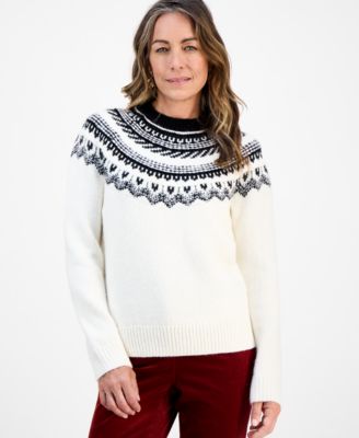 Style & Co - Petite Fair Isle Crewneck Sweater