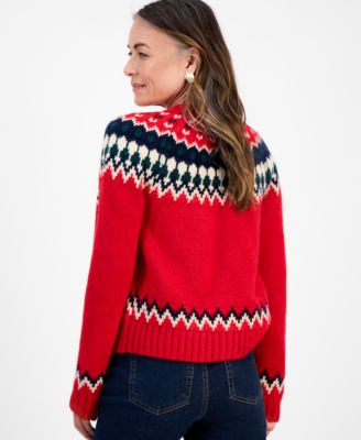 Petite Fair Isle Cardigan, Macy's Exclusive