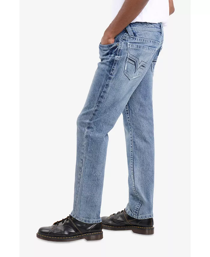 Men's Saddle Stitch Straight Fit Jeans - thumbnail 3
