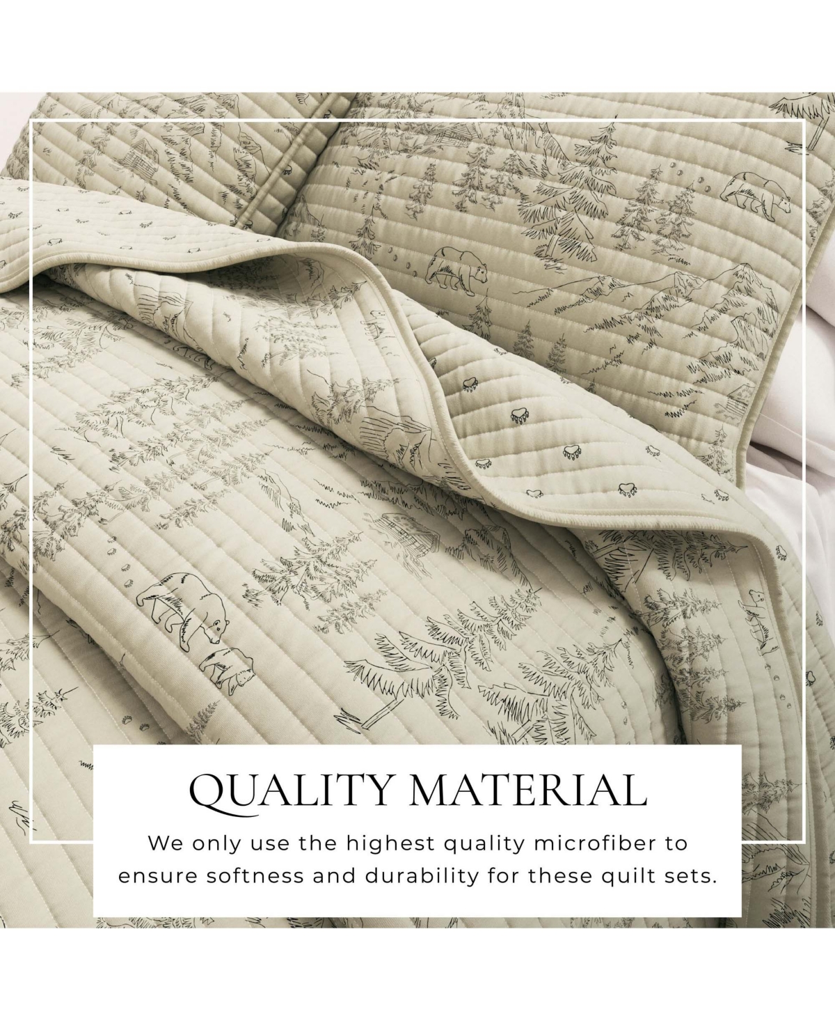 Linery & Co. Lodge Printed Microfiber Quilt Set with Shams
