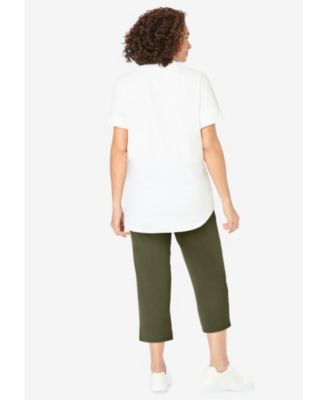 Plus Size Two-Piece V-Neck Tunic & Capri Set