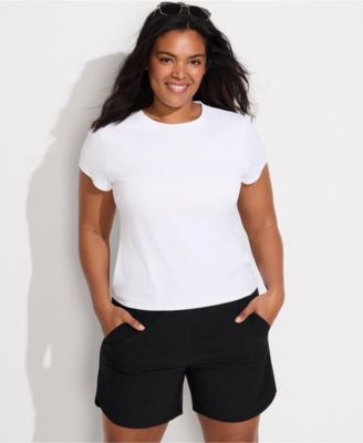 Plus Size SunShade UPF 50 Cap Sleeve Fitted with Built in Bra Rash Guard