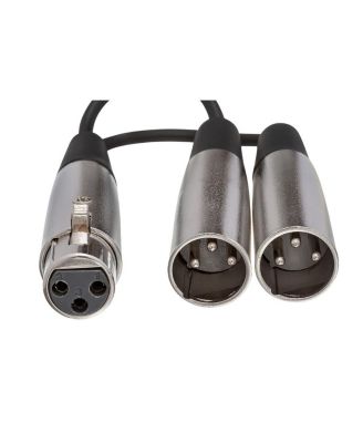2x 3-Pin XLR Female to 2-XLR Male Y-Cable 6"