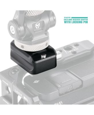 Cold Shoe Receiver Adapter with Locking Pin, Black