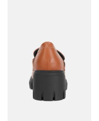 Evangeline Womens chunky platform loafers