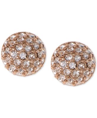 Givenchy - Earrings, Rose Gold-Tone Crystal Button Earrings