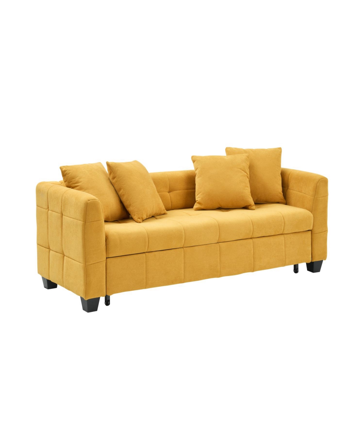 Streamdale Yellow 3-Seater Flannel Sofa Bed