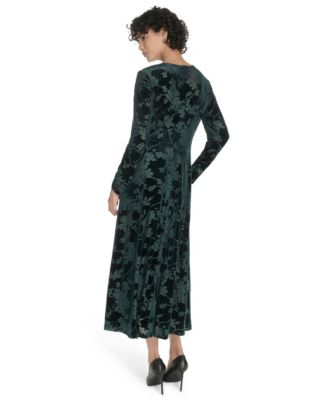 Women's Keyhole Printed Midi Dress