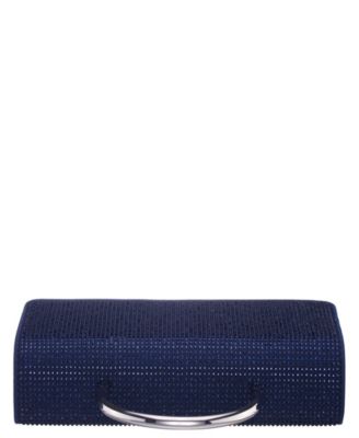 Elongated Crystal Magnetic Snap Satchel Bag