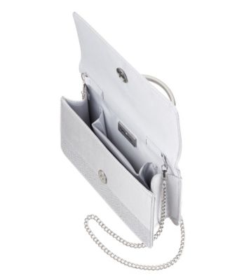 Elongated Crystal Magnetic Snap Satchel Bag