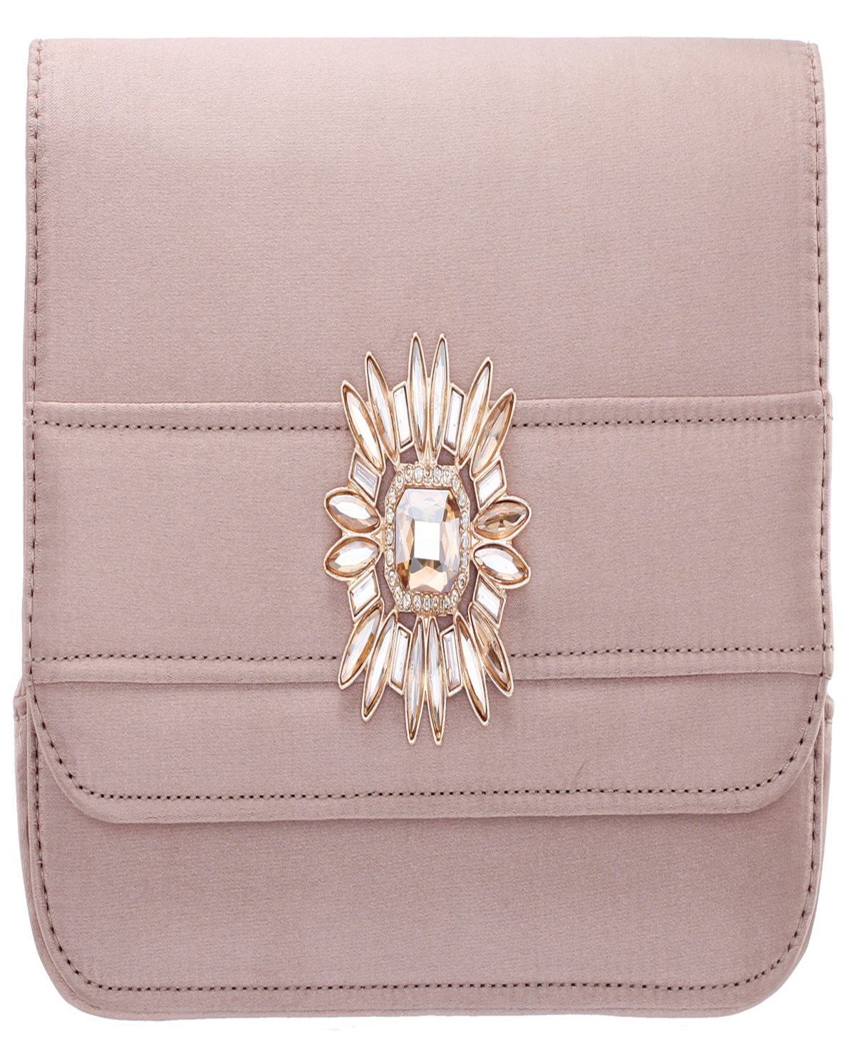 Nina Art Deco Crystal Ornament Magnetic Snap Clutch In Pink