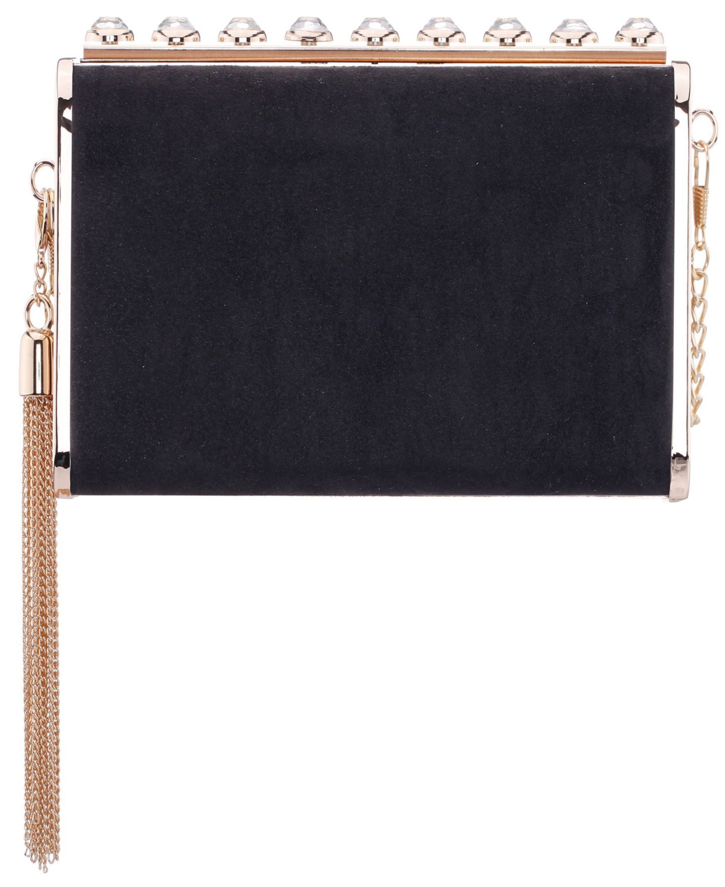Женский клатч Nina Crystal Ornamented Minaudiere Tassel Lift Lock Clutch, цвет: Чёрный — фото 8