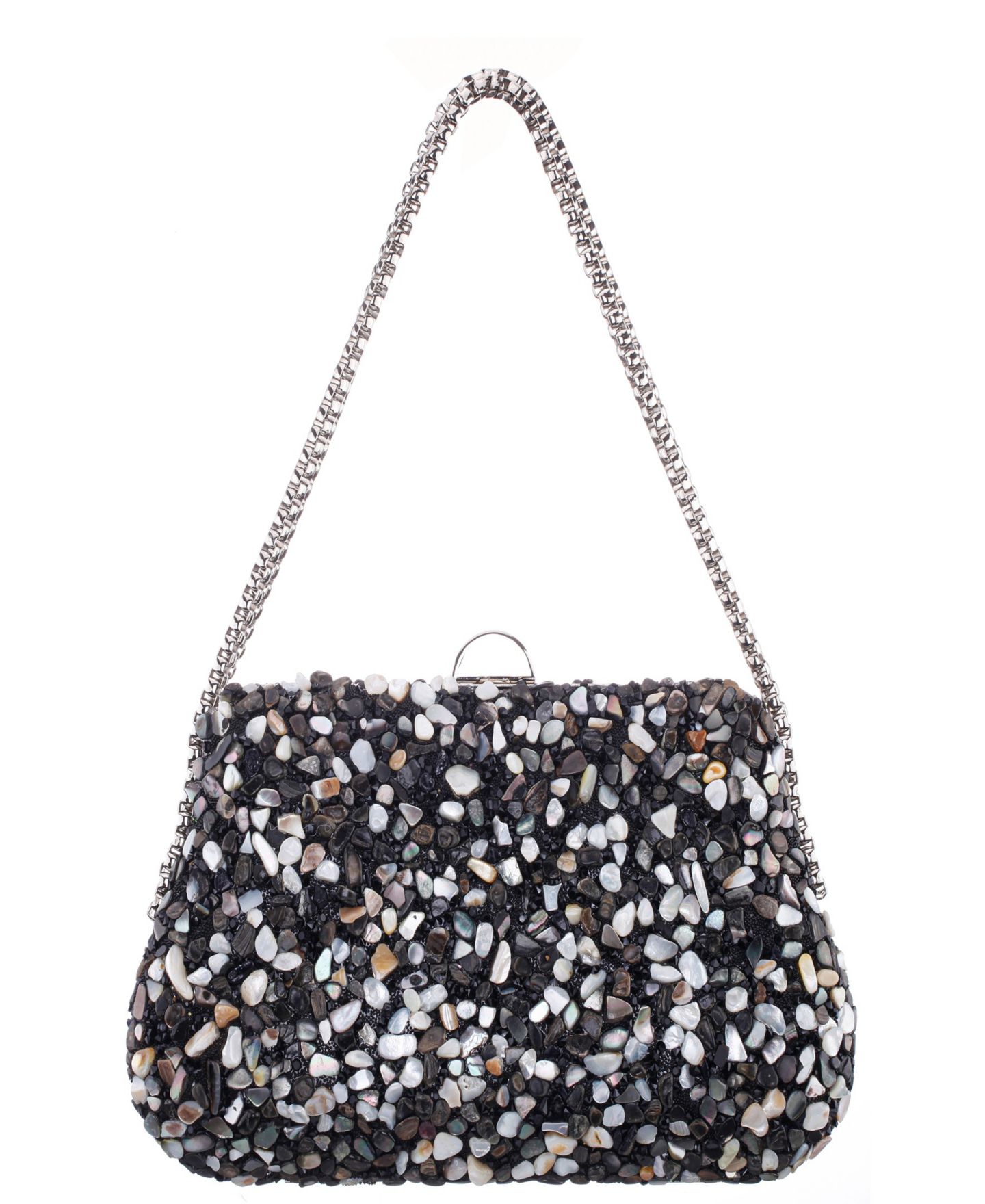 Женский клатч Nina Rock Candy Minaudiere Crystal Lift Lock Clutch, цвет: Чёрный разноцветный — фото 1