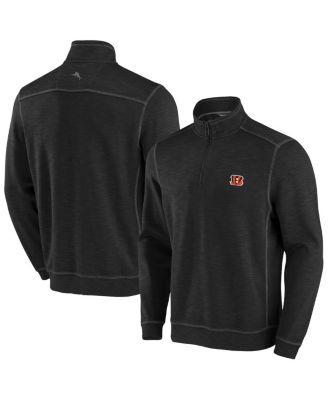 Tommy Bahama - Men's Black Cincinnati Bengals Big Tall Tobago Bay Half-Zip Sweatshirt