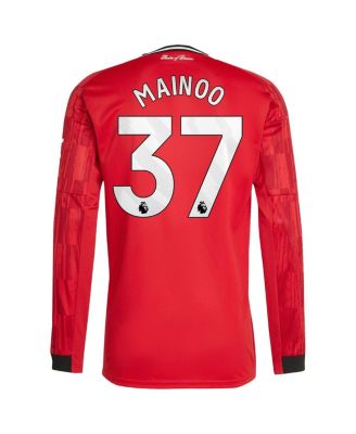 Men's Kobbie Mainoo Red Manchester United Home 2025/26 Replica Player Long Sleeve Jersey