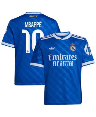 adidas - Big Boys and Girls Kylian Mbapp&eacute; Blue Real Madrid 2025/26 Third Replica Player Jersey