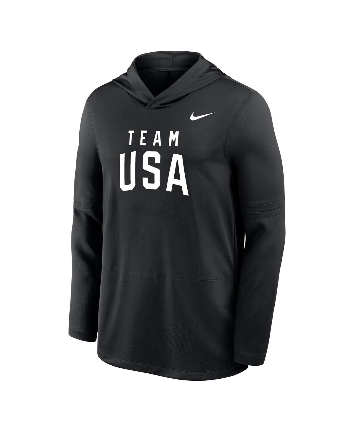Nike Men's Black Lightweight Dri-fit Long Sleeve Hoodie T-shirt In Black