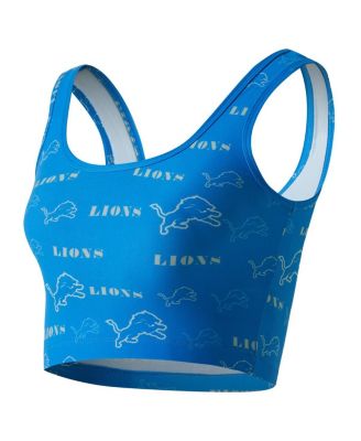 Women's Blue Detroit Lions Mosaic Allover Print Bralette