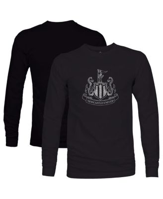 1863FC - Men's Black Newcastle United Mono Badge Long Sleeve T-Shirt