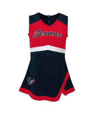 Girls Baby Boys and Girls Navy Houston Texans Cheer Captain Jumper Dress
