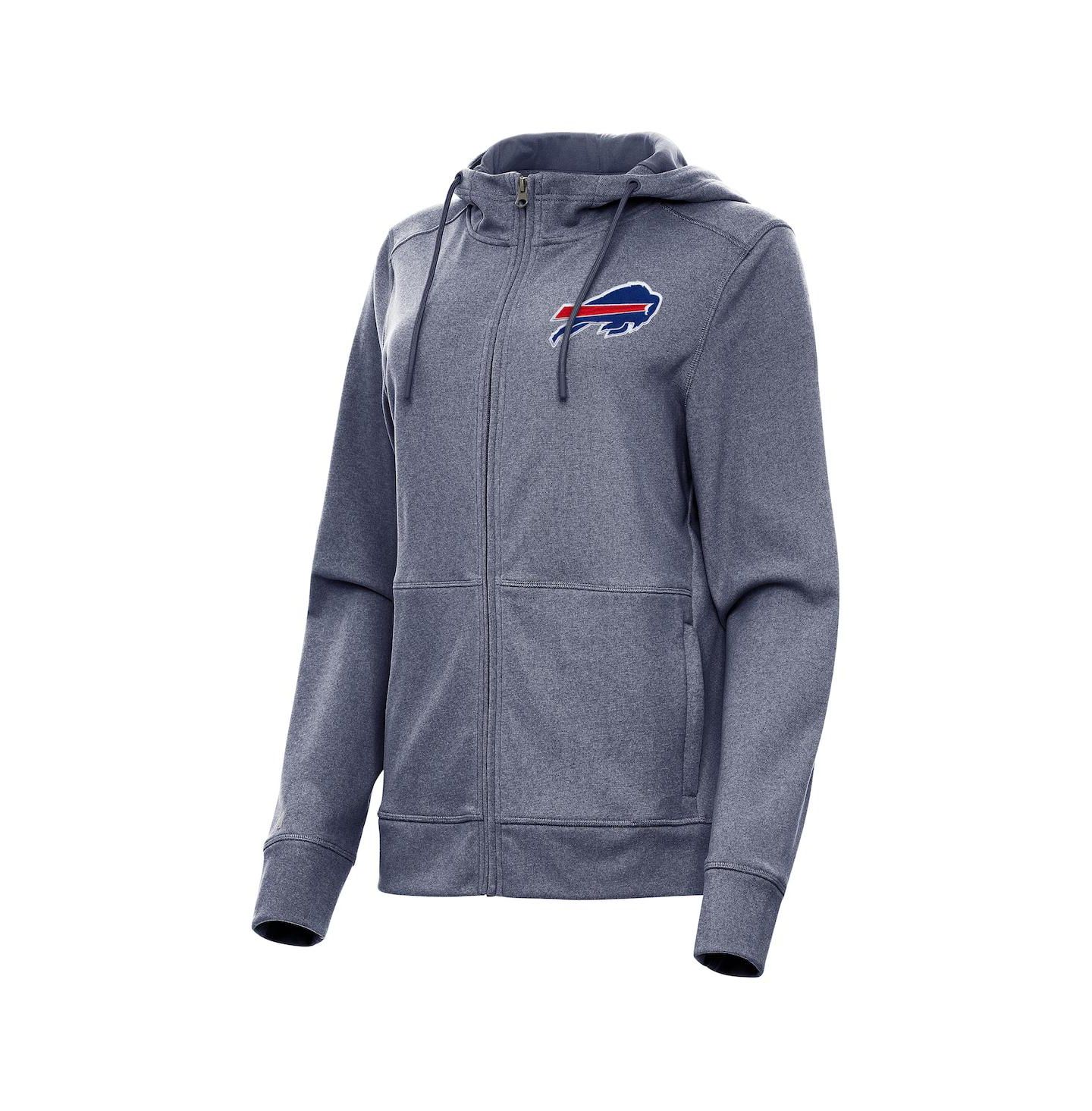 Женская куртка Antigua Heather Navy Buffalo Bills Seeker Full-Zip Hoodie Jacket — фото 1