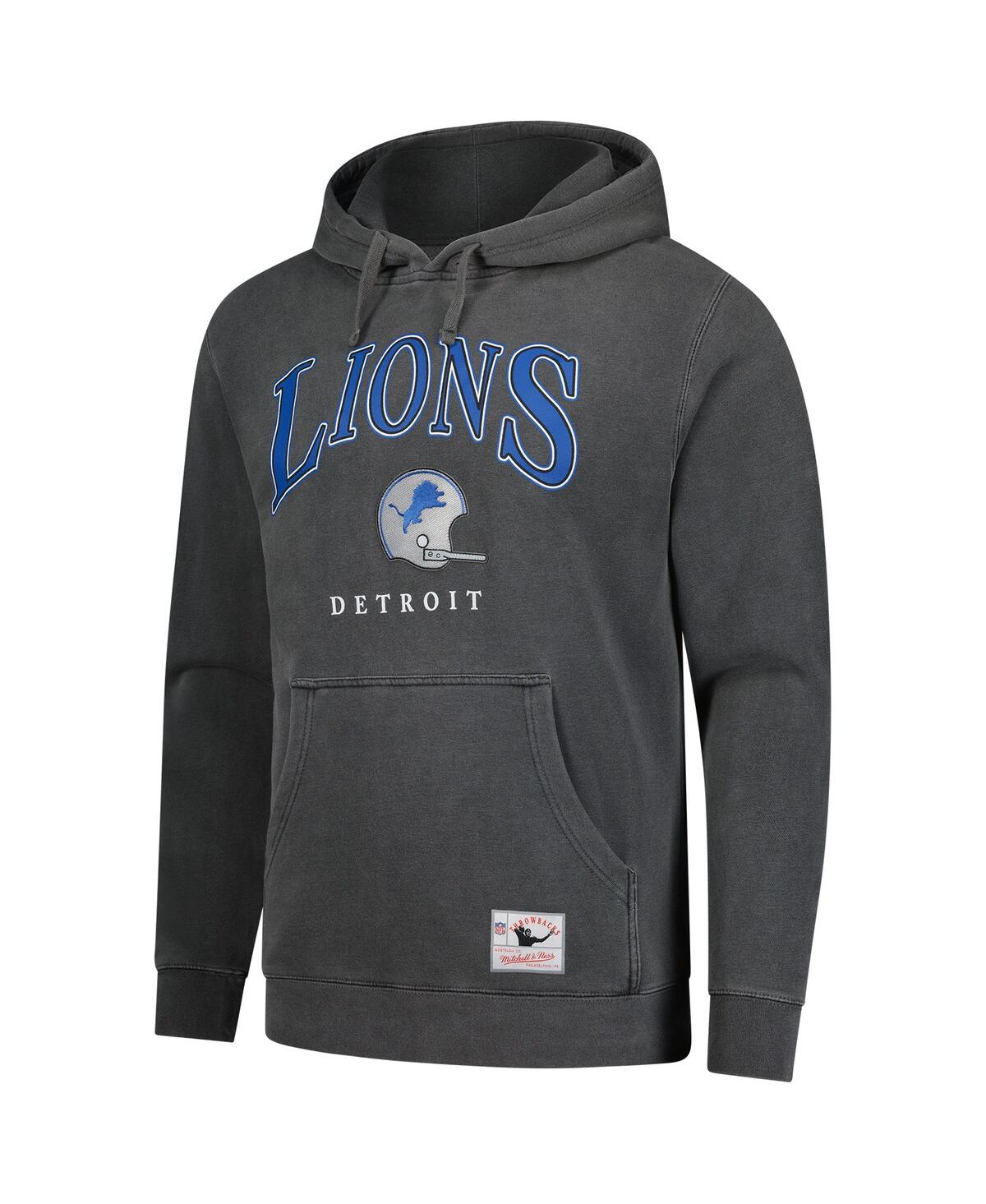 Mitchell & Ness Gray Detroit Lions Slot Pullover Hoodie In Gray